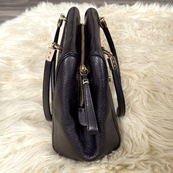 Coach Black Leather Bag Gold Accents Lightweight Office siren Corp Core Like New - Picture 11 of 13